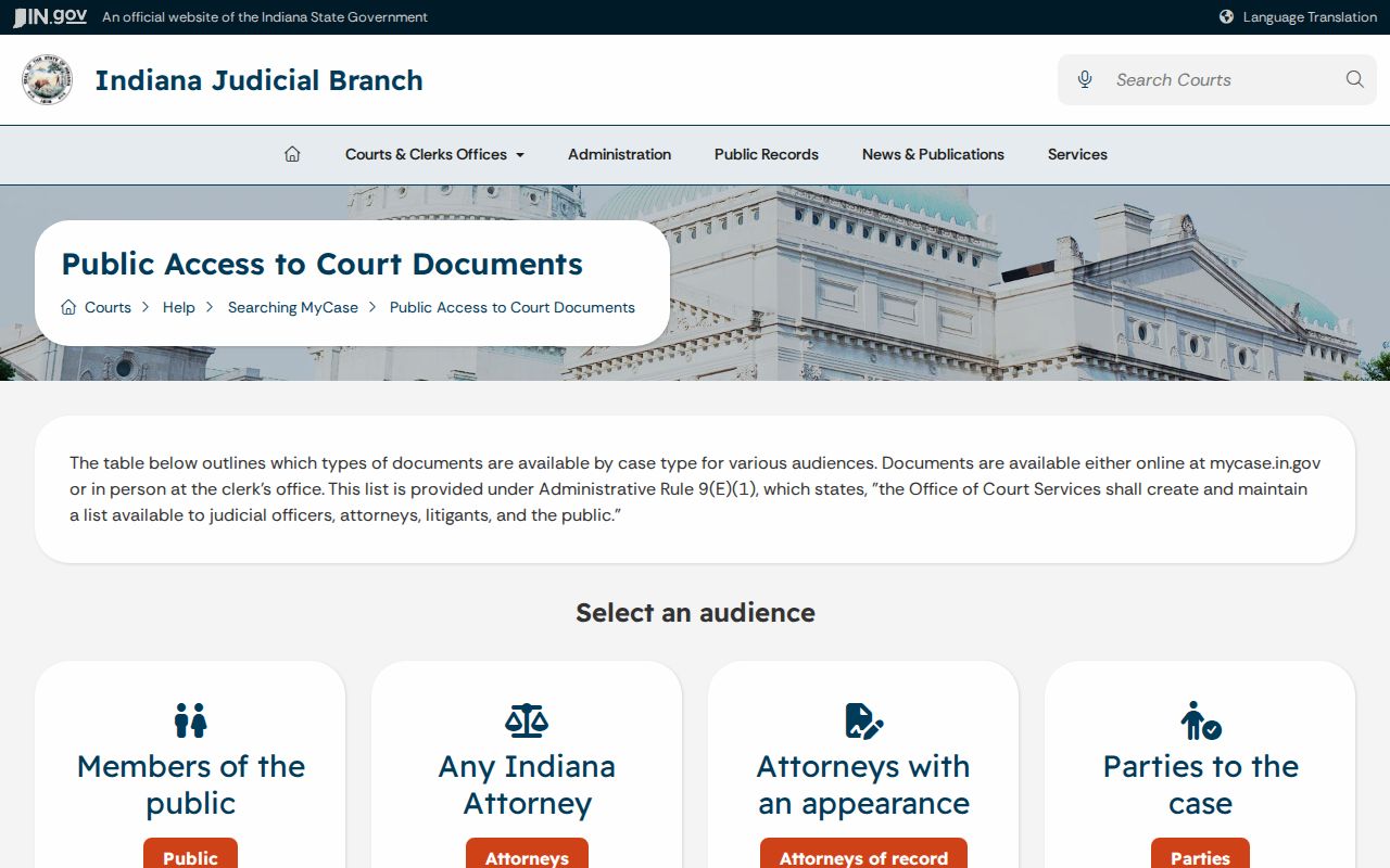 Restricted Switzerland County warrant records under Indiana court access rules